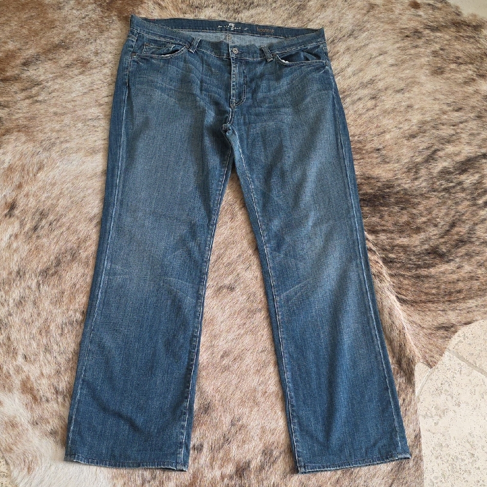 7 For All Mankind Men's Dark Blue Straight Jeans